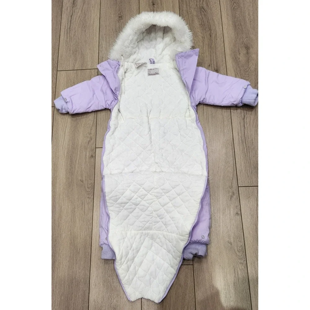 Montgomery Ward Vintage Lilac Hooded Snowsuit‎ Bunting Baby Toddler 24 Months